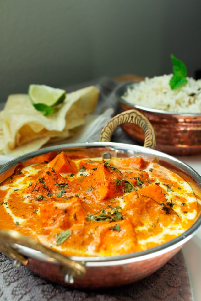 Paneer masala with a rich tomato gravy